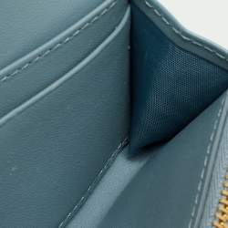 Dior Light Blue Cannage Patent Leather Caro Wallet