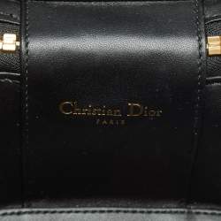 Pre Owned Dior Beige/Black Wicker and Leather CD Vanity Bag