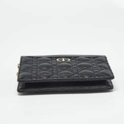 Pre Owned Dior Black Cannage Leather Caro Every Dior Pouch