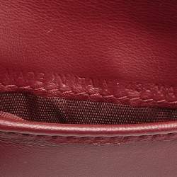 Pre Owned Dior Red Patent Leather Lady Dior Bloom Card Holder