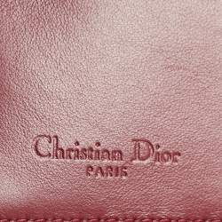 Pre Owned Dior Red Patent Leather Lady Dior Bloom Card Holder