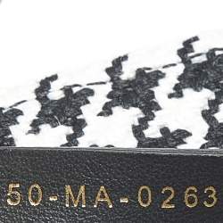 Pre Owned Dior Black/White Houndstooth Embroidered Canvas Medium Book Tote 