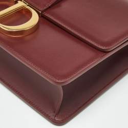 Pre Owned Dior Burgundy Leather 30 Montaigne Shoulder Bag