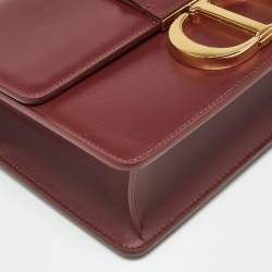 Pre Owned Dior Burgundy Leather 30 Montaigne Shoulder Bag