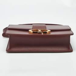 Pre Owned Dior Burgundy Leather 30 Montaigne Shoulder Bag