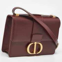 Pre Owned Dior Burgundy Leather 30 Montaigne Shoulder Bag