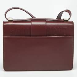 Pre Owned Dior Burgundy Leather 30 Montaigne Shoulder Bag