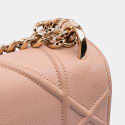 Pre Owned Dior Pink Medium Grained Calfskin Diorama Flap Bag