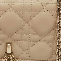 Pre Owned Dior Beige Cannage Leather Mini My Dior Top Handle Bag
