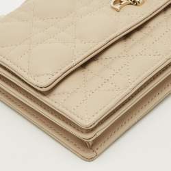 Pre Owned Dior Beige Cannage Leather Mini My Dior Top Handle Bag
