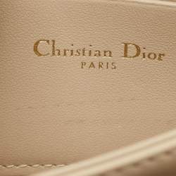 Pre Owned Dior Beige Cannage Leather Mini My Dior Top Handle Bag