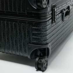 Pre Owned Dior x Rimowa Black Oblique Aluminum Large 4 Wheel Suitcase