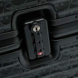 Pre Owned Dior x Rimowa Black Oblique Aluminum Large 4 Wheel Suitcase