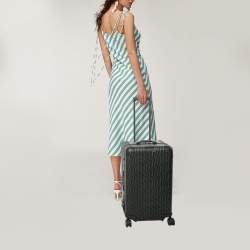 Pre Owned Dior x Rimowa Black Oblique Aluminum Large 4 Wheel Suitcase