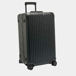 Pre Owned Dior x Rimowa Black Oblique Aluminum Large 4 Wheel Suitcase