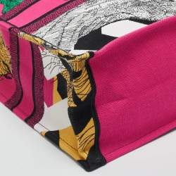 Pre Owned Dior Multicolor Jungle Pop Embroidered Canvas Large Book Tote