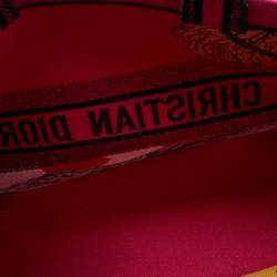 Pre Owned Dior Multicolor Jungle Pop Embroidered Canvas Large Book Tote