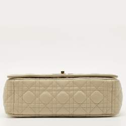 Pre Owned Dior Beige Cannage Leather Large Caro Shoulder Bag