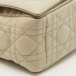 Pre Owned Dior Beige Cannage Leather Large Caro Shoulder Bag