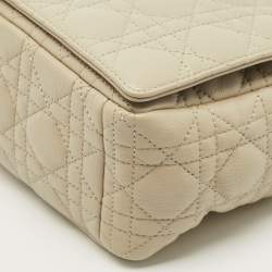 Pre Owned Dior Beige Cannage Leather Large Caro Shoulder Bag