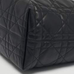 Pre Owned Dior Black Cannage Leather Medium Dior Toujours Vertical Tote