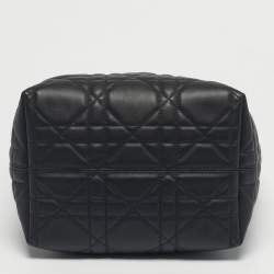 Pre Owned Dior Black Cannage Leather Medium Dior Toujours Vertical Tote