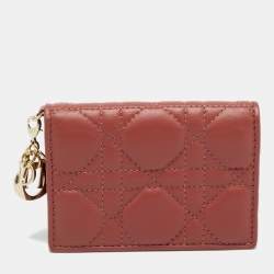 مملوكة مسبقًا حامل بطاقات ليدي ديور جلد براءات كاناج أسود ديور