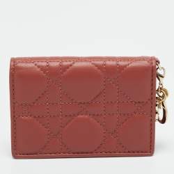 مملوكة مسبقًا حامل بطاقات ليدي ديور جلد براءات كاناج أسود ديور