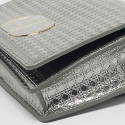 مملوكة مسبقًا حقيبة ديور 2في1 30 مونتين فضية ميكروكاناج جلد لامع