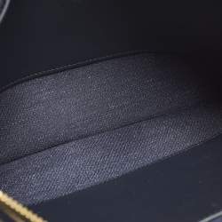 Pre Owned Dior Caro Daily Navy Blue/Beige Canvas and Raffia Pouch