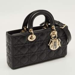مملوكة مسبقًا Dior Lady D-Joy Medium Black Cannage Leather Tote