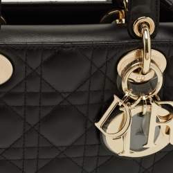 مملوكة مسبقًا Dior Lady D-Joy Medium Black Cannage Leather Tote