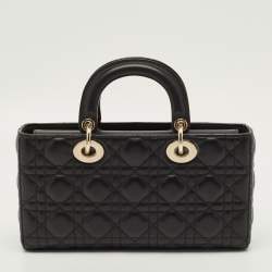 مملوكة مسبقًا Dior Lady D-Joy Medium Black Cannage Leather Tote