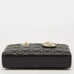 مملوكة مسبقًا Dior Lady D-Joy Medium Black Cannage Leather Tote