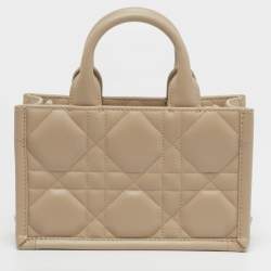 مملوكة مسبقًا Dior Book Mini Beige Cannage Leather Tote