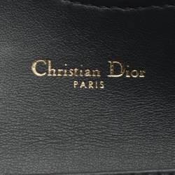 Pre Owned محفظة بطاقات ديور سدل قماش أوبليك أزرق بحري وجلد