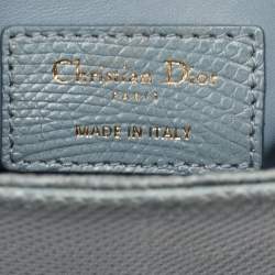 Pre Owned حقيبة يد توتس ديور ليدي ديور جلد سحلية رمادي فاتح صغير