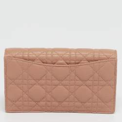 Pre Owned حقيبة بوش ديور كاروه جلد وردي مسحوق بسلسلة