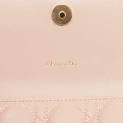 Pre Owned حقيبة بوش ديور كاروه جلد وردي مسحوق بسلسلة