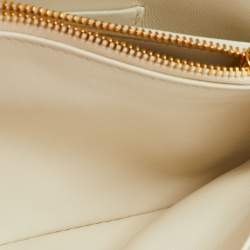 Pre Owned Dior Macrocannage Star Quilted Caro White Leather Flap Shoulder Bag