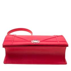 Pre Owned Dior Red Leather Large Diorama Flap Shoulder bag