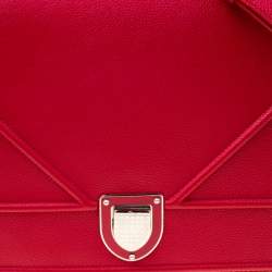 Pre Owned Dior Red Leather Large Diorama Flap Shoulder bag