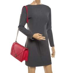 Pre Owned Dior Red Leather Large Diorama Flap Shoulder bag