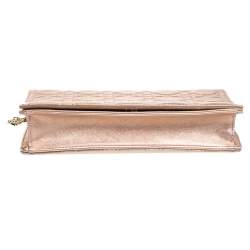 مملوكة مسبقًا Dior Metallic Rose Gold Cannage Leather Lady Dior Pouch