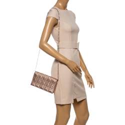 مملوكة مسبقًا Dior Metallic Rose Gold Cannage Leather Lady Dior Pouch