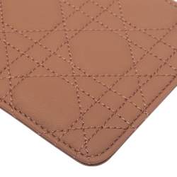 Dior Old Rose Ultra Matte Cannage Quilted Leather Lady Dior Card Holder 