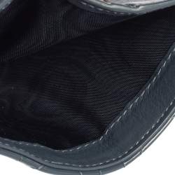 مملوكة مسبقًا Dior Dark Grey Cannage Patent Leather Mini Lady Dior Wallet