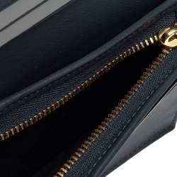 مملوكة مسبقًا Dior Dark Grey Cannage Patent Leather Mini Lady Dior Wallet