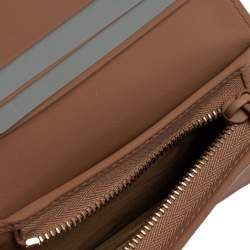 Pre Owned Dior Beige Ultramatte Cannage Leather Mini Lady Dior Wallet