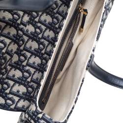 Pre Owned Dior Blue Diorissimo Canvas and Leather Saddle Bag
